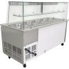 Refrigerated buffet counter with granite top - gray granite