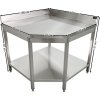 700mm stainless steel corner workbench with bottom shelf and rear upstand