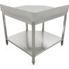 700mm stainless steel corner workbench with bottom shelf and rear upstand