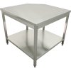 Rohový pracovní stůl - 700 mm z nerezové oceli se spodní policí