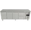 Refrigerated table with 2 doors in the middle and 4 drawers on the sides