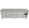 Refrigerated table with 2 doors and 4 drawers alternately on the left