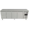 Refrigerated table with 3 doors and 2 drawers on the left
