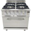 Gas stove - with 4 burners & electric oven