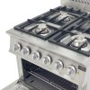 Gas stove - with 4 burners & electric oven