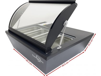 Tabletop refrigerated display case for raw materials – 8 x 1/6 GN