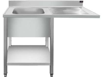 Nerezový drez k umývačke riadu - 1,2 m, 1 umývadlo vľavo, hĺbka 60 cm