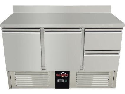 Cooling table / preparation table 1.37 mx 0.7 m - with 2 doors and 2 drawers on the right and rear edge