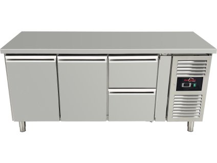 Refrigerated table, 2 doors and 2 drawers on the right