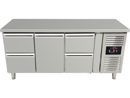 Refrigerated table, 4 drawers and 1 door in the middle