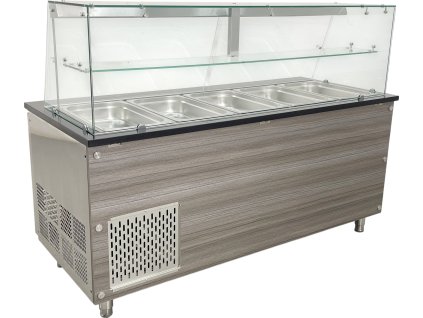 Cold buffet counter with granite top - black granite