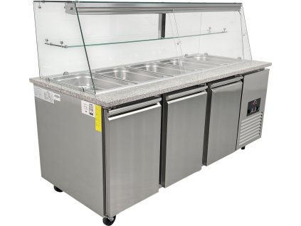 Refrigerated counter with granite top - red granite