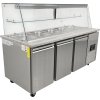 Refrigerated buffet counter with granite top - gray granite