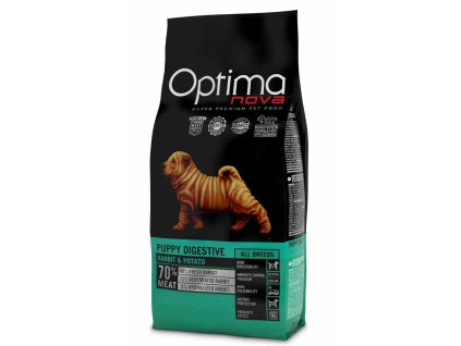 0020939 optimanova dog puppy digestive rabbit potato gf 2 kg