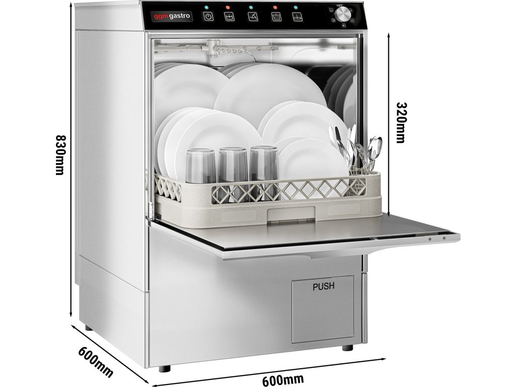 Dishwasher 3.55 kW With rinse aid detergent pump Das Gastro