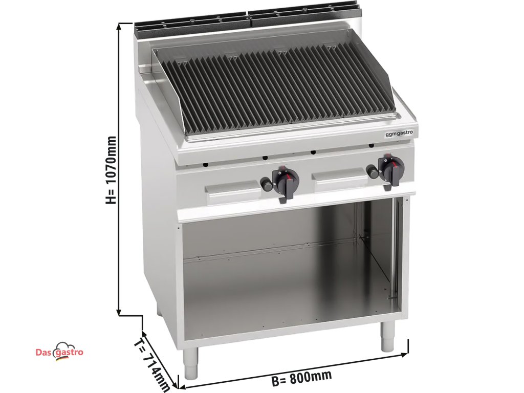 Gas lava rock grill kW) Das Gastro
