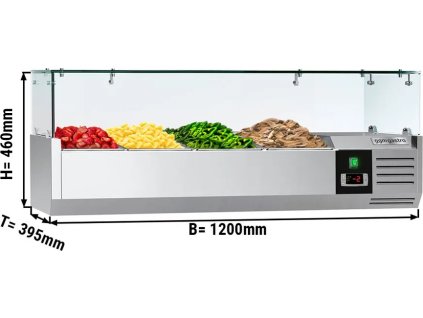 Chladicí vitrína PREMIUM - 1,2 x 0,4 m - pro 4x 1/3 GN-nádobu