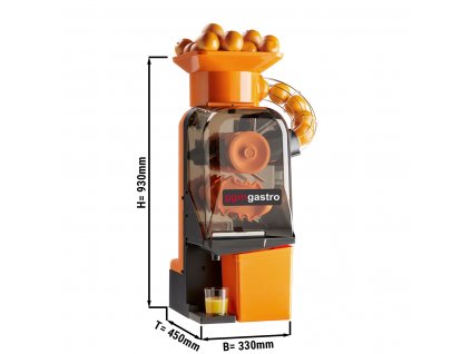 Elektrický odšťavňovač na pomeranče - oranžový - automatické podávání - vč. režimu automatického čištění