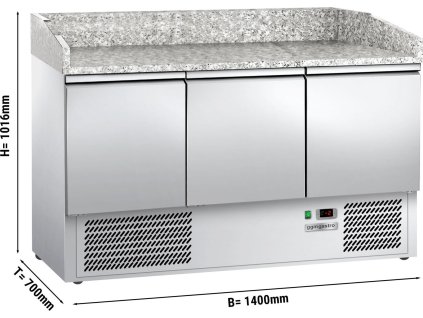 Chladicí stůl na pizzu ECO - 1,4 x 0,7 m - se 3 dveřmi