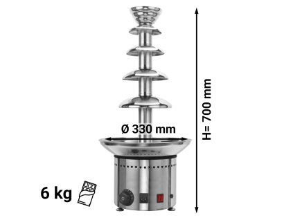 Čokoládová fontána - 5 úrovní - výška 70 cm