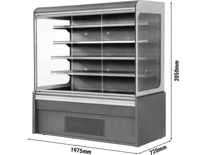 Přístěnná chladící vitrína - 1,97 x 0,72 m - šedá