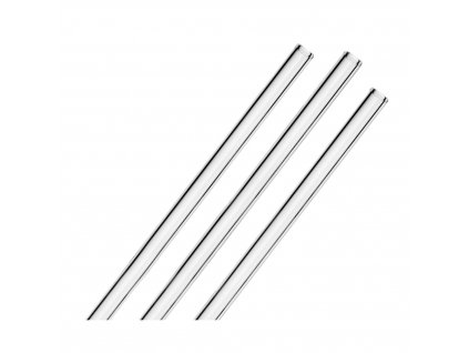 (6 Kusů) Skleněná brčka - 20 cm - rovná - vč. nylonového čisticího kartáčku