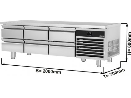 Chladicí jednotka Premium - 2000mm - 210L -  6 šuplíků