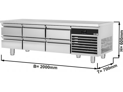 Chladící podestavba (GN) se 6 zásuvkami 1/2 - 200cm