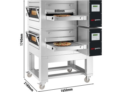 (2 Kusy) Elektrické průchozí pece - 1670x2150mm - digitální - šířka pásu: 800mm - vč. podstavce