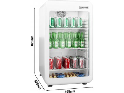 Minibarová lednička - 1 prosklené dveře, bílá 113 litrů