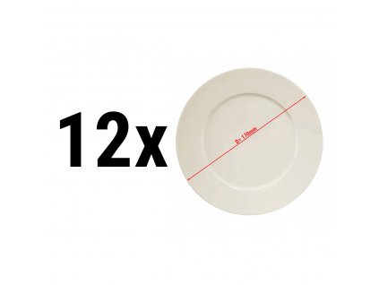 (12 kusů) PERA Cream - Ploché talíře - Ø 17 cm