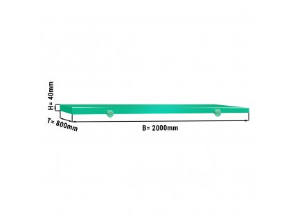 Płyta do krojenia na stół roboczy - 2000x800mm - Zielona