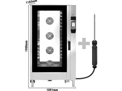 Combi steamer - Touch - 40x GN 1/1 or 20x GN 2/1 - incl. washing system & temperature sensor - incl. tray trolley