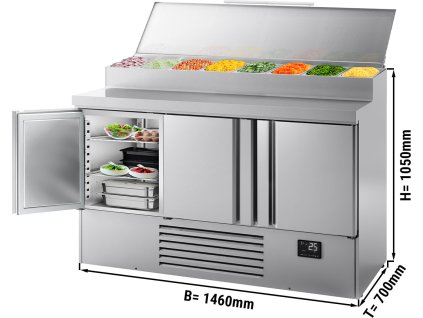Přípravný chladicí stůl (GN) - se 3 dveřmi