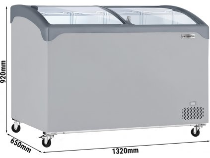 Pultový mrazák - 1320x650 mm - 286L - skleněný posuvný kryt