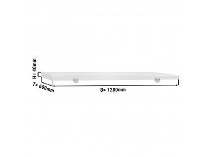 Krájecí deska na řeznický stůl - 120 x 60 cm - bílá
