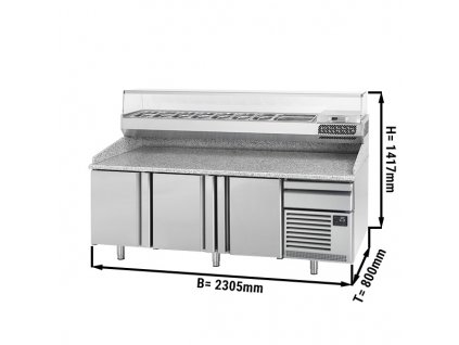 Chladicí stůl na pizzu (EN) - se 3 dveřmi