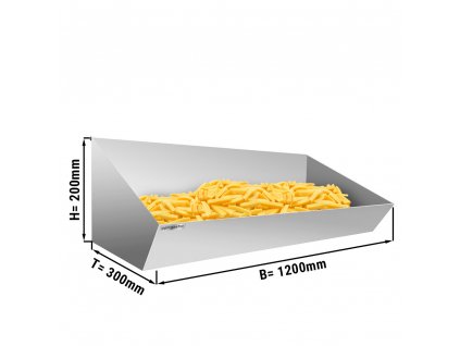 Stainless steel chip tray - 1200x300mm