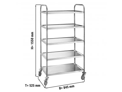 Servírovací vozík 0,84 m - s 5 policemi