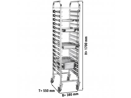 Tray trolley - for 16 trays GN 1/1