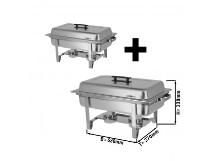 (2 pieces) Chafing dish with lid & stainless steel legs