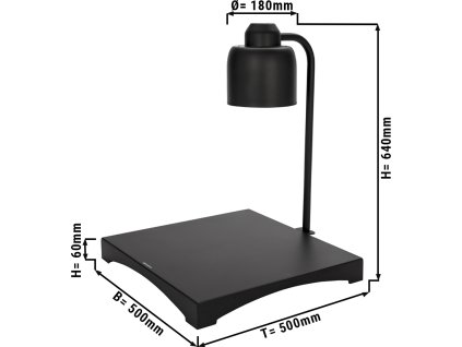 Buffet Warming Lamp - 250 Watt - Square - Black