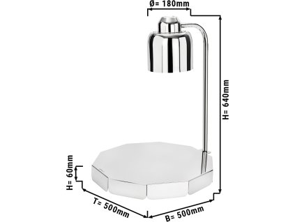 Buffet Warming Lamp - 250 Watt - Round - Silver