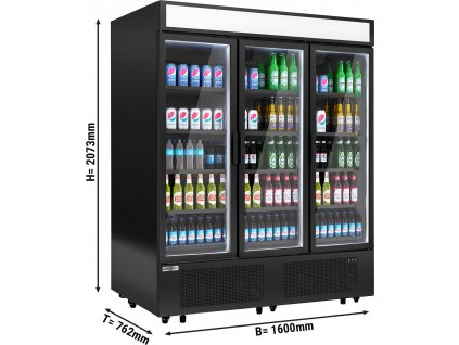 Nápojová lednice - 1325 litrů - se 3 prosklenými dveřmi
