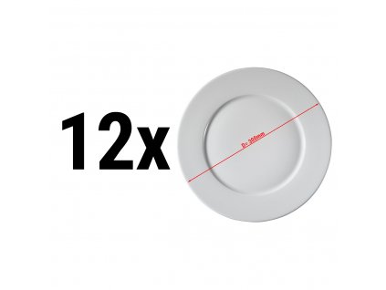 (12 kusů) PERA bílá - talíře ploché - talíře na pizzu - Ø 30 cm
