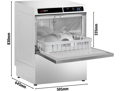 Myčka nádobí - dotyková - 3,6 kW - s čerpadlem mycího prostředku, oplachovým čerpadlem a vypouštěcím čerpadlem