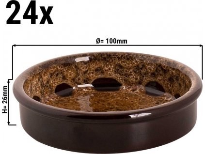 (24 Kusů) SABANA - miska do trouby - 10 x 2,6 cm - hnědá / bílá