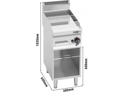 Gas frying plate - 4 kW - Smooth - Hardchrome - incl. base frame