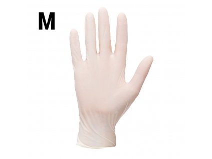 (100 ks) Jednorázové latexové rukavice - bílé - velikost: M