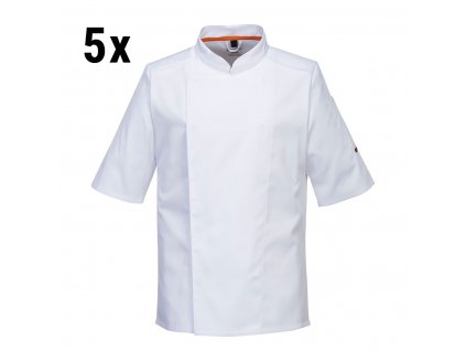 (5 kusů) Bunda MeshAir Pro Chef s krátkým rukávem - bílá - Velikost: S